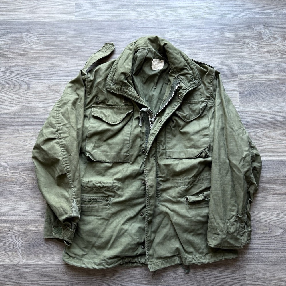 Vintage 60s Vietnam M65 OG107 Military Field Jacket Small Green